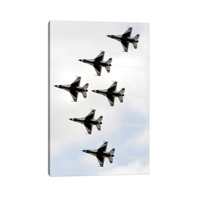 The Thunderbirds Form A 6-Ship Delta Formation - Wrapped Canvas Print
