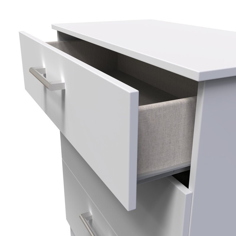 Fully Assembled Aliveya 3 - Drawer Chest of Drawers, Grey Matt