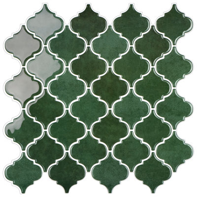 Carreaux de vinyle en marbre vert 12 po x 12 po à motif dosseret auto-adhésif (ensemble de 10)