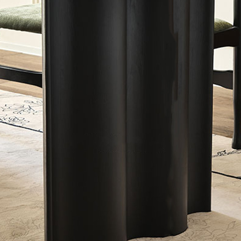 Table de salle à manger en bois massif, Noir, noir, noir, noir, H 29,53 po x L 78,74 po x l 35,43 po, Noir, noir, noir, noir
