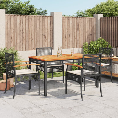 Bayou Breeze 5 Piece Patio Dining Set With Cushions Poly Rattan