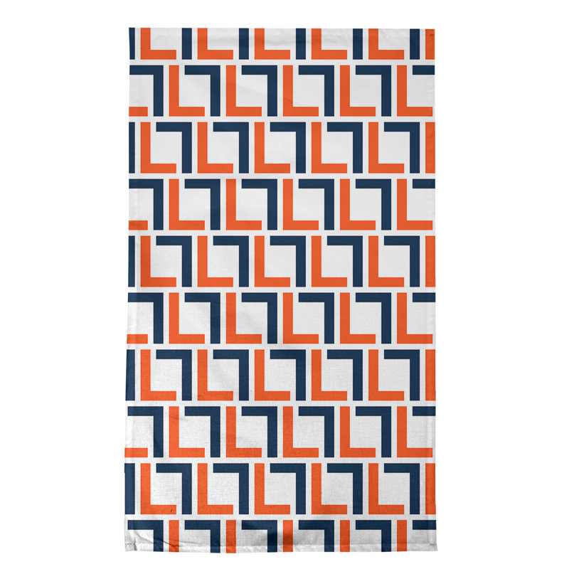 Torchon Denver, Blanc / orange / bleu, polyester