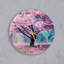 Horloge murale vibrante rose floral-649284896-649284910