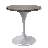 Karee 27" Round Dining Table with MDF Top and White Stainless Steel Pedestal Base Kitchen Table Seats 2-4 Person-191019310