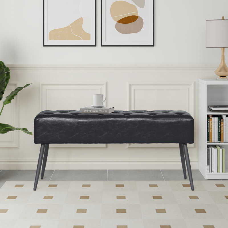 Dorly 38" Upholstered Bedroom Bench, Noir