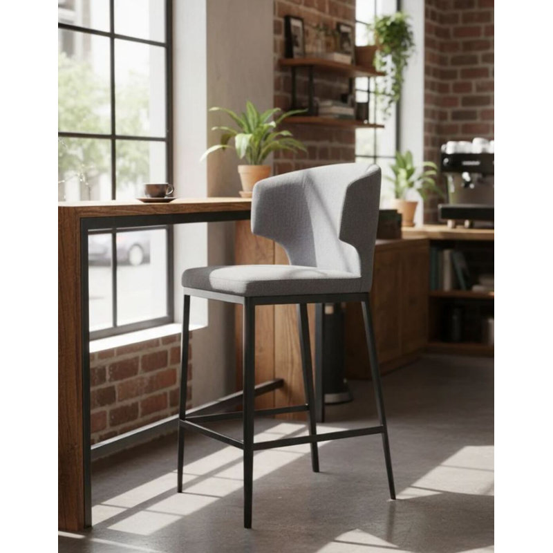 Tabouret avec base thermolaquée Gillonwater Zonar, Graphite
