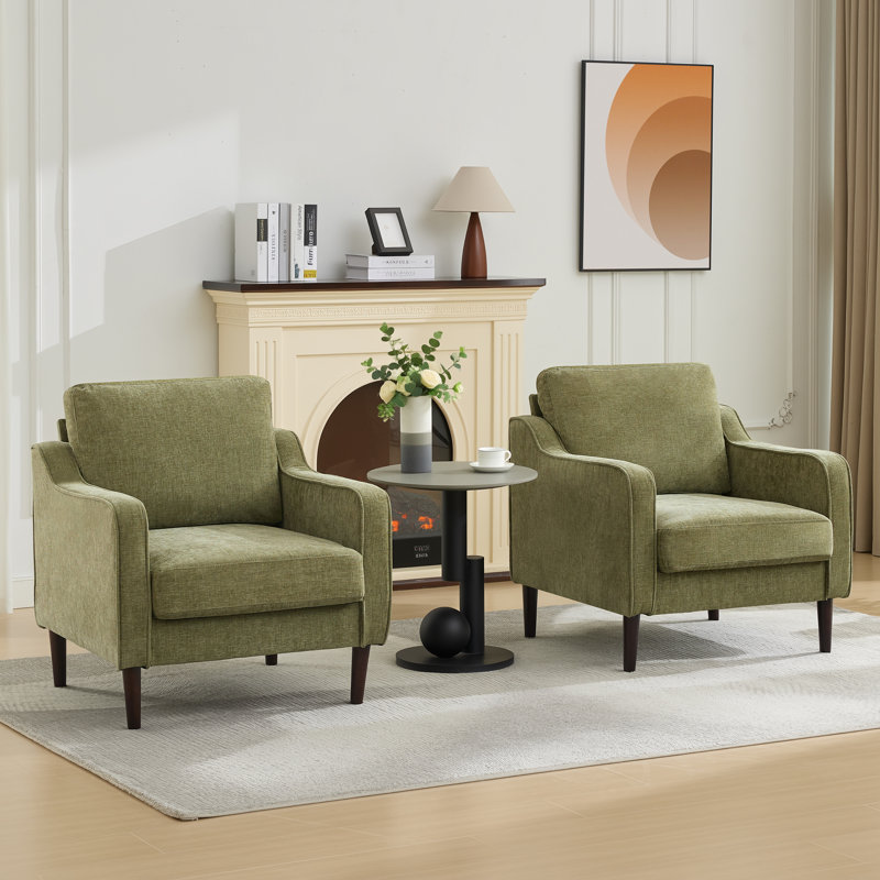 Upholstered Accent Chair, Green