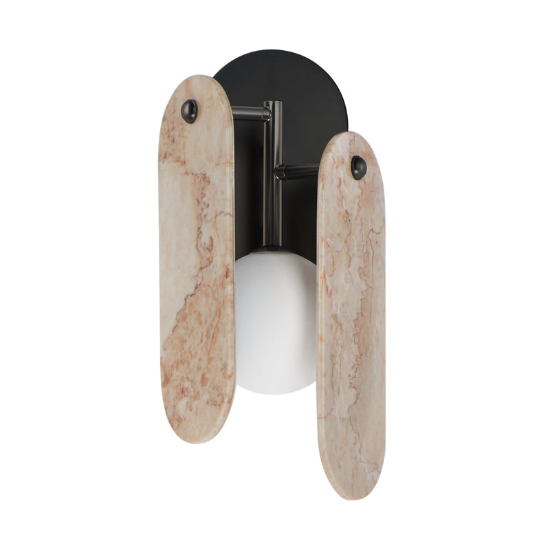 Megalith 1 - Light Armed Sconce, Gunmetal/Rose Jade