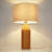 Modern Wood Table Lamp with Linen Shade