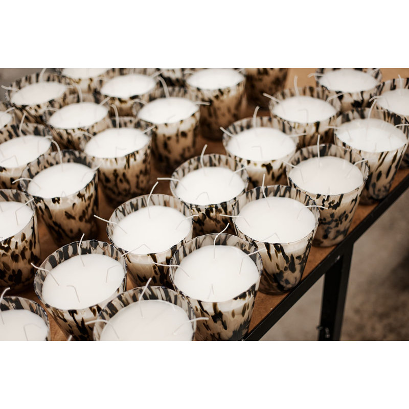 Pearls Black Candle, 13.8" H x 9.36" W x 9.36" D