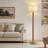 Electroplated Traditional Solid Wood Floor Lamp