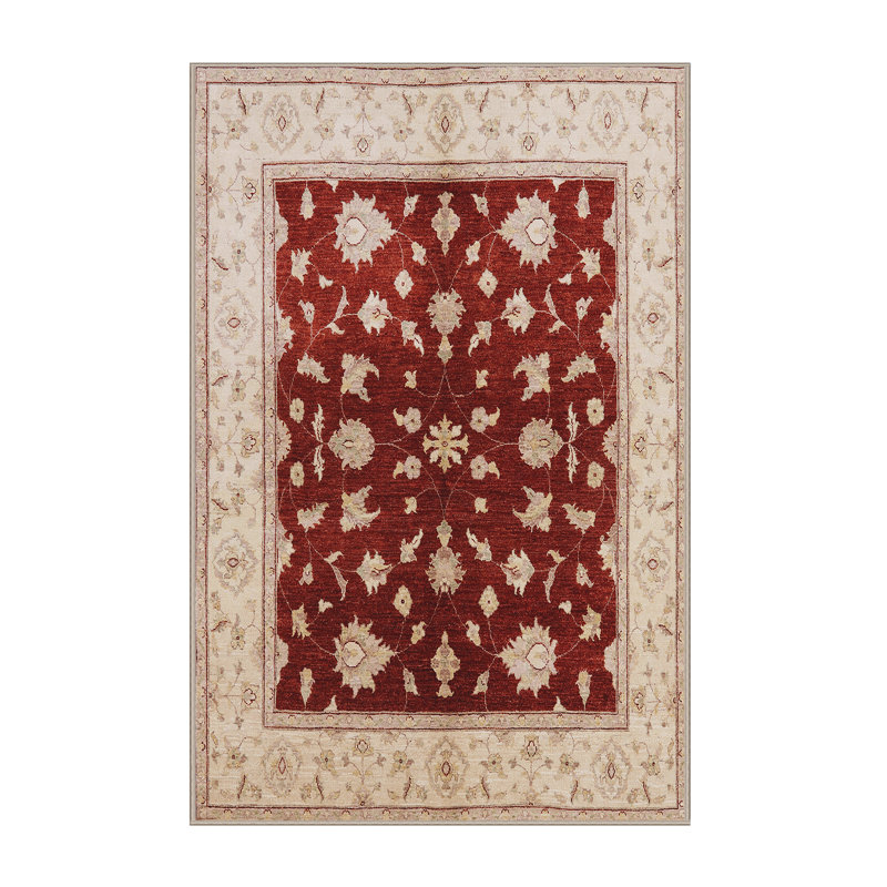 Tapis ivoire / rouge Roald, Rectangle 7 pi x 10 pi