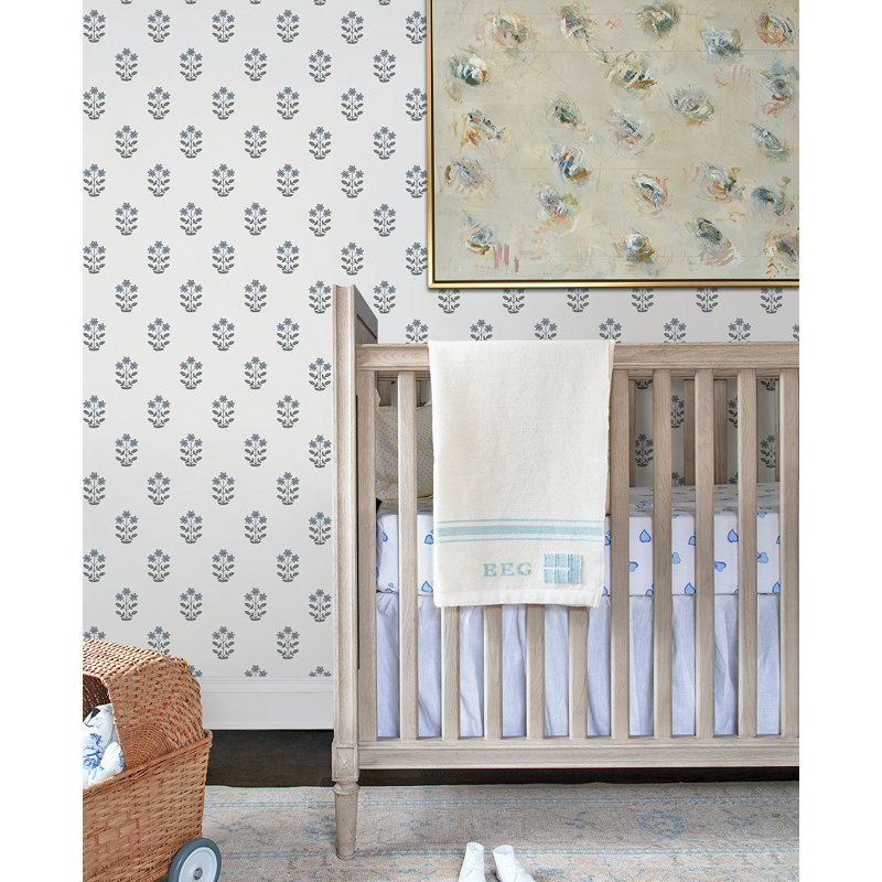 Papier peint floral Kit Blue Heather, Bleu chiné