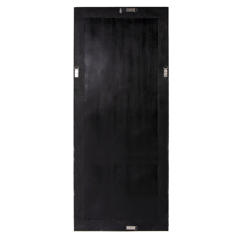 Contemporary Rectangle Solid Wood Beveled Mirror