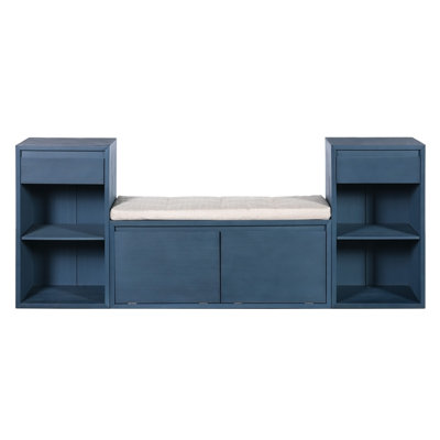 All-in-One Entryway Storage Bench with Cushion