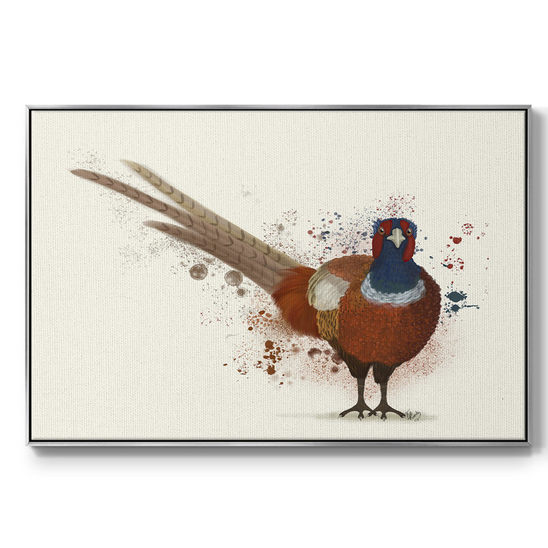 " Pheasant Splash 7 ", 25" H x 37" W x 2" D, Silver