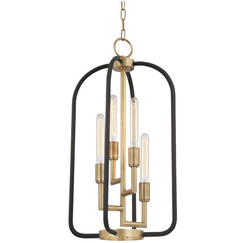 Angler 4 - Light Chandelier, Aged Brass