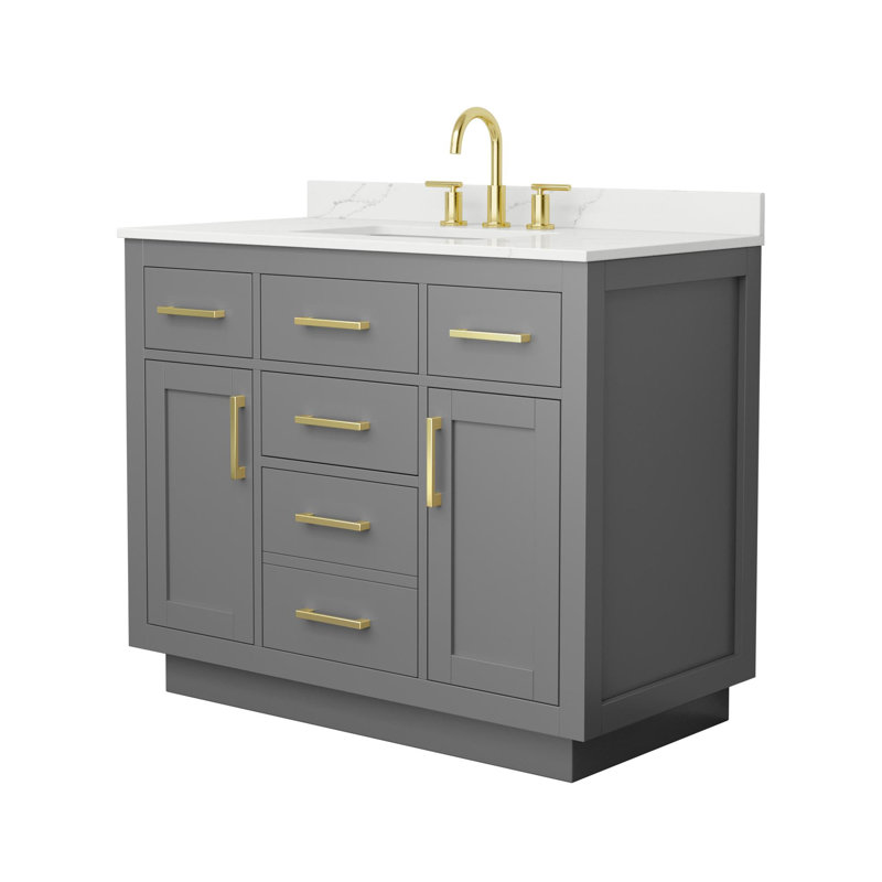 Beckett TK 42'' W Vanity, 8" Center, Brushed Gold