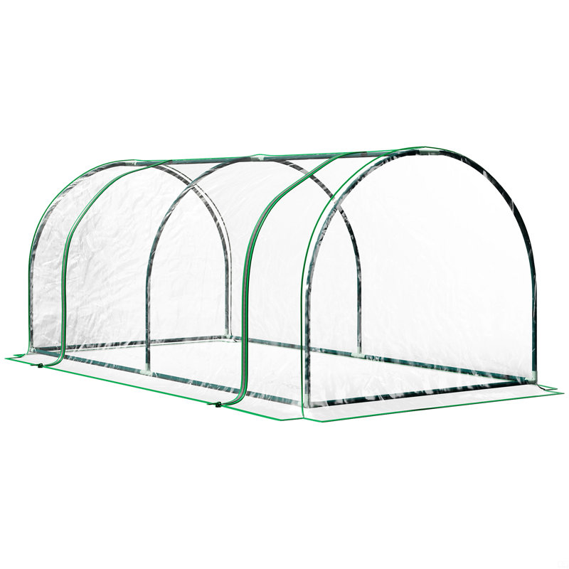 Mini Greenhouse, Waterproof Cloche Cold Frame, Portable Hot House, 4 Zippered Doors