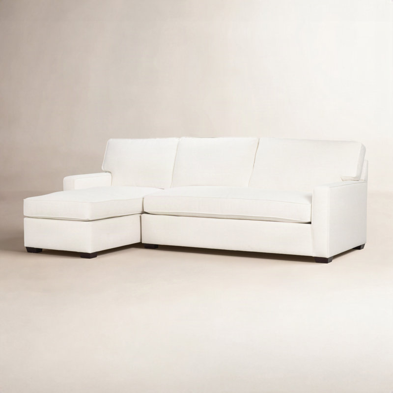 Canapé modulaire 2 pièces Taylor, Chenille Crypton® neige Nomad, Orienté à gauche (vu de face)