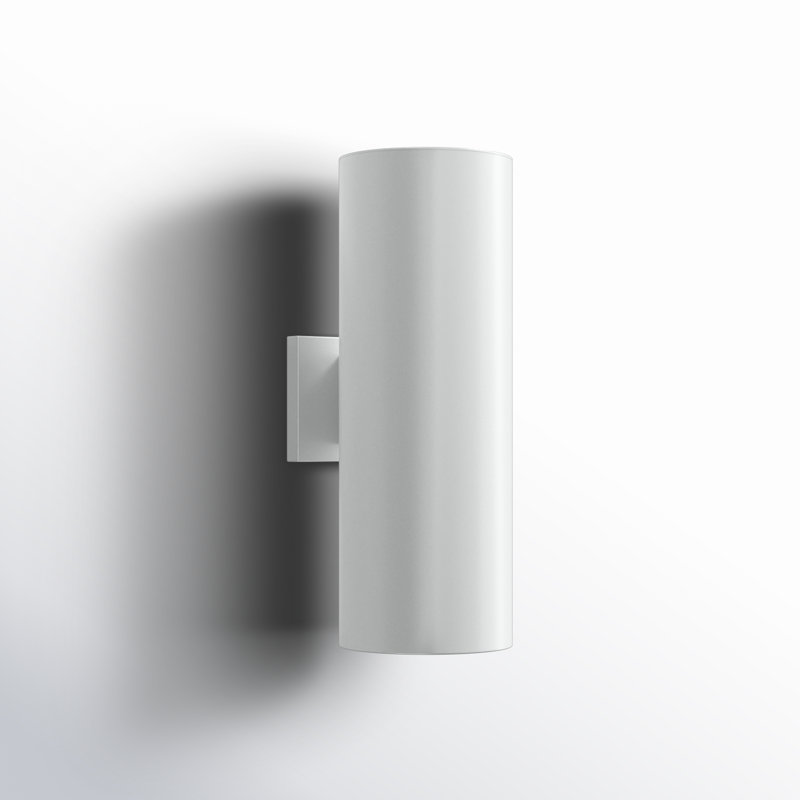 Applique murale d'extérieur à 2 ampoules Dylan, H 14,25 po x l 5,12 po x P 5,12 po, Blanc, Non