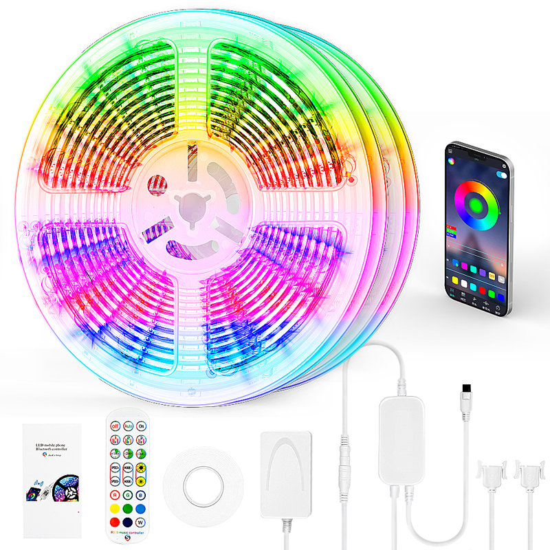 Ensemble de lumières à DEL de 66 pi avec télécommande et contrôle d'application, fonction de minuterie, fonctions de mémoire