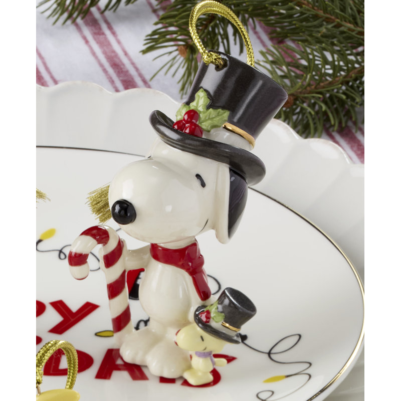 Snoopy & Woodstock with Candy Cane Ornament