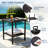 7-Person Outdoor Patio Conversation Seating Group Swivel Chairs With Beige Cushions-1589957