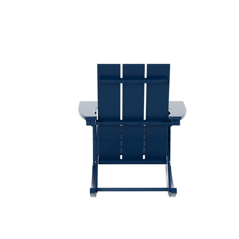 Chaise berçante d'extérieur en plastique Joubert, Bleu marine