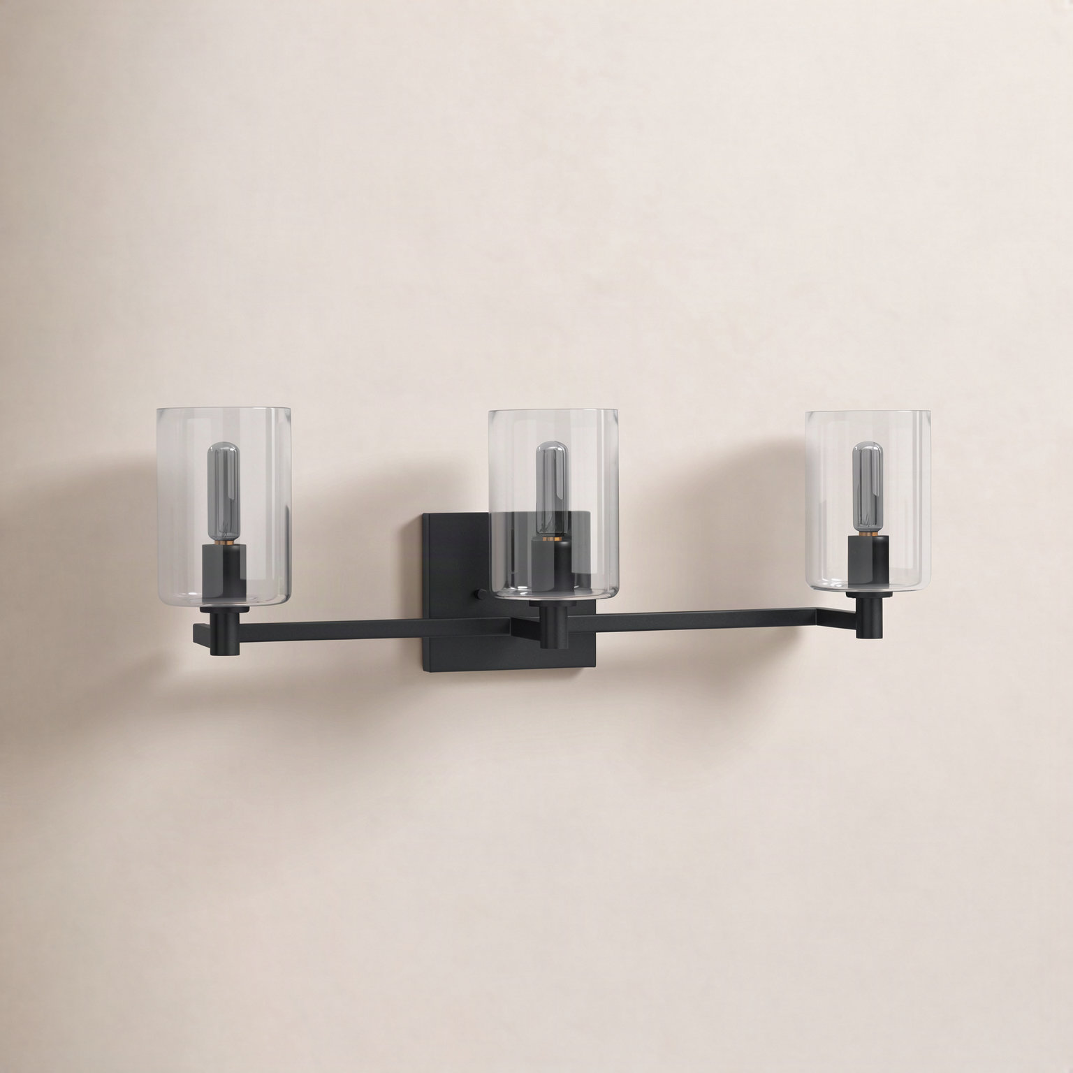 Signe 3 Light Dimmable Vanity Light, Midnight Black