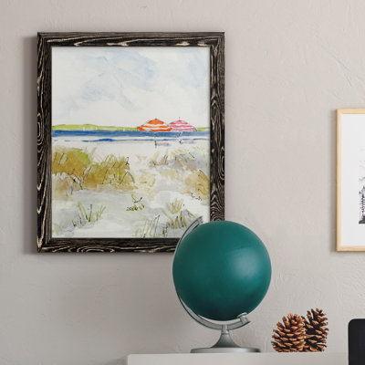 «Sketchy Beach II», peinture sur toile encadrée