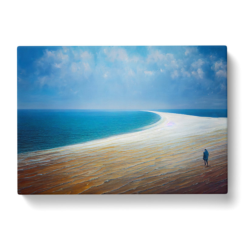 Alone On The Beach - Wrapped Canvas