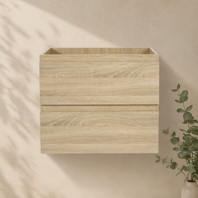 Base de meuble-lavabo mural simple, Light Oak, 19.69" H x 23.38" W x 17.94" D