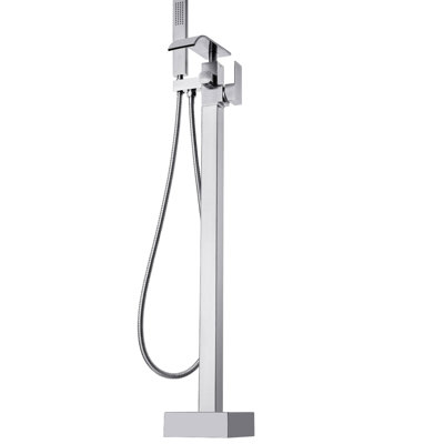 Robinet de baignoire autoportant avec noyau en laiton de haute qualité, sortie d'eau rotative à 360 degrés pour un arrosage précis, finition brossée lisse, base triangulaire stable, couvercle carré, pivotant, réglage facile de la direction