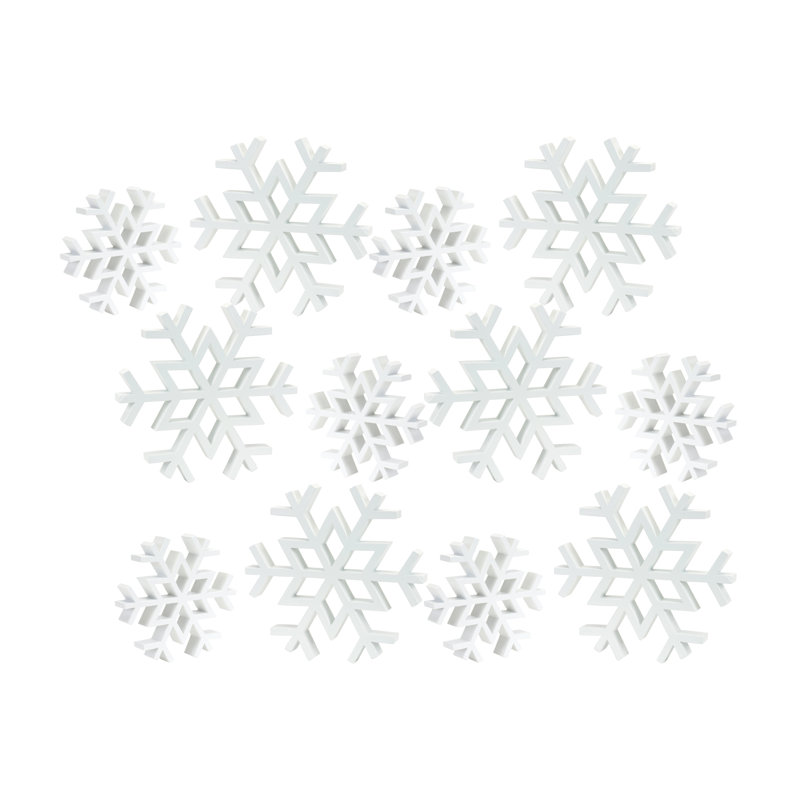 Ensemble de flocons de neige en bois 12 pièces
