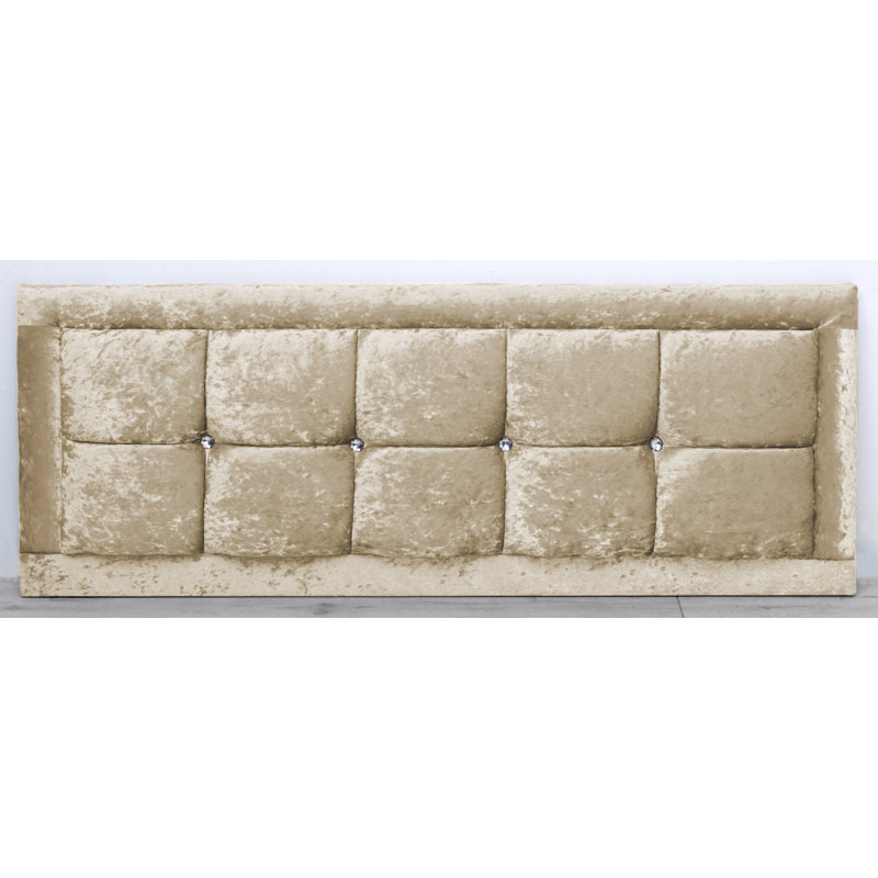 Velazquez Upholstered Velvet Headboard, Small Double (4'), Cream