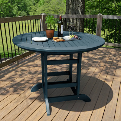 Table de salle à manger d'extérieur ronde avec trou pour parasol Tion