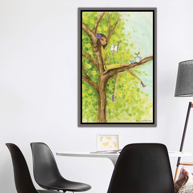 Printemps à Summerside # 3, art, H 60 po x l 40po x P 1,5 po, Toile encadrée de bois rustique foncé