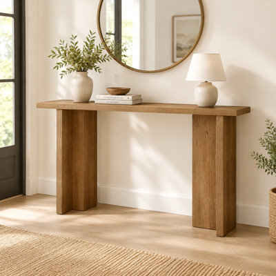 63" Extra Long Narrow Sofa Table, Wood Console Table Behind Couch for Entryway, Living Room, Hallway