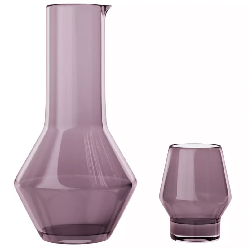Ensemble 2 pièces carafe et tasse, prune fumée, Prune fumée