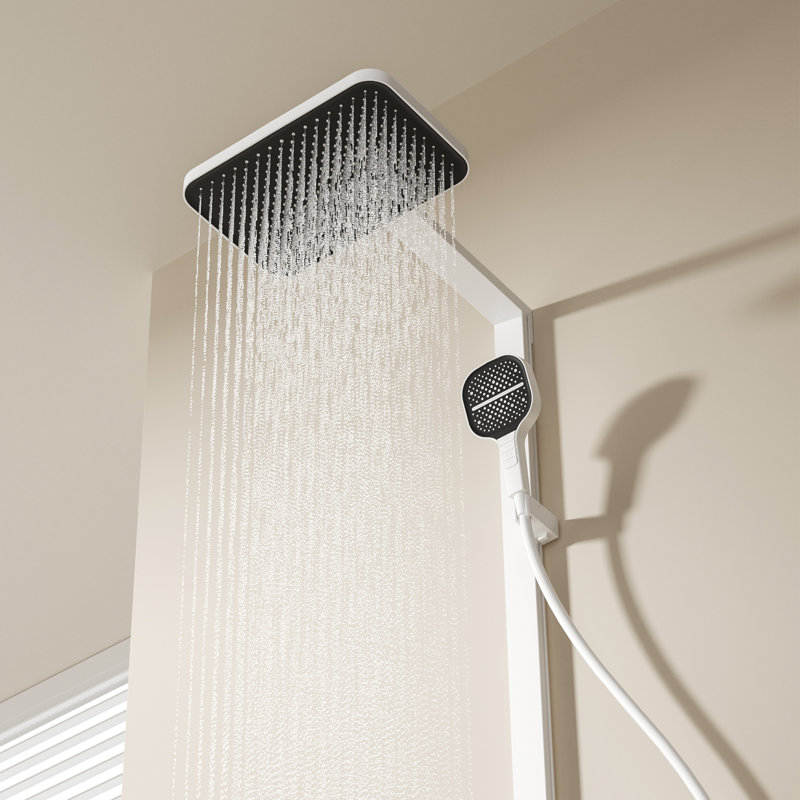 Robinet de baignoire et de douche thermostatique avec valve brute, Blanc