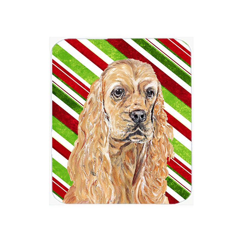 East Urban Home Cocker Spaniel Candy Cane Christmas Glass Cutting Board
