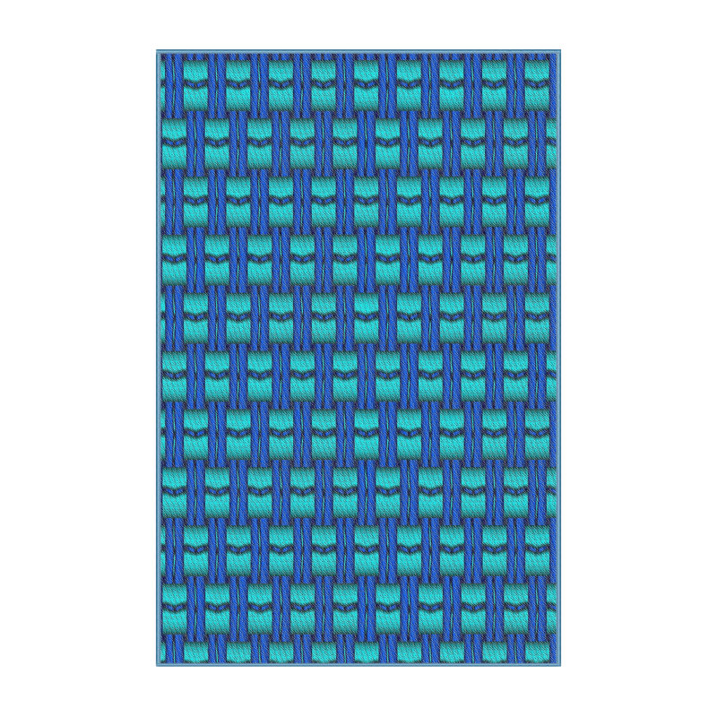 Tapis bleu tissé à la machine, Rectangle 5 pi x 7 pi