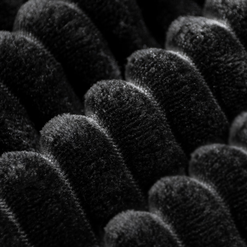 Canapé modulaire en forme de U Koli Boneless, canapé modulaire à compression, velours côtelé, Velours noir, Face à la gauche