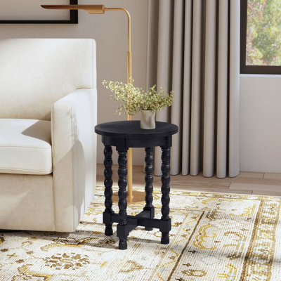 Table de bout ronde en bois massif Aiden