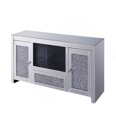 Meuble télé avec miroirs et faux diamants