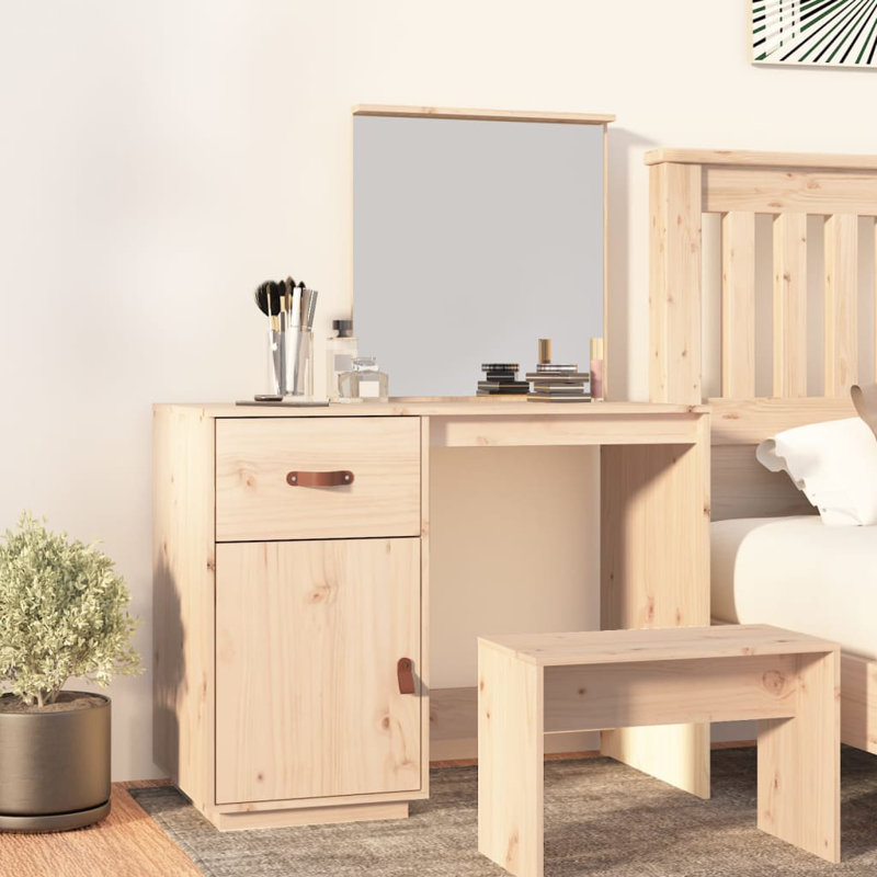 Niel Dressing Table with Mirror, Brown
