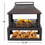 Courter 29" Rectangle Bronze Finish Steel Outdoor Fireplace with Log Storage