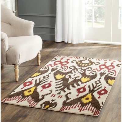 McMahon Ikat Wool Hand Woven Area Rug