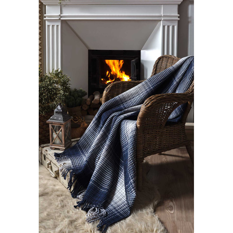 Jeté en coton Thummepalli, Bleu foncé
